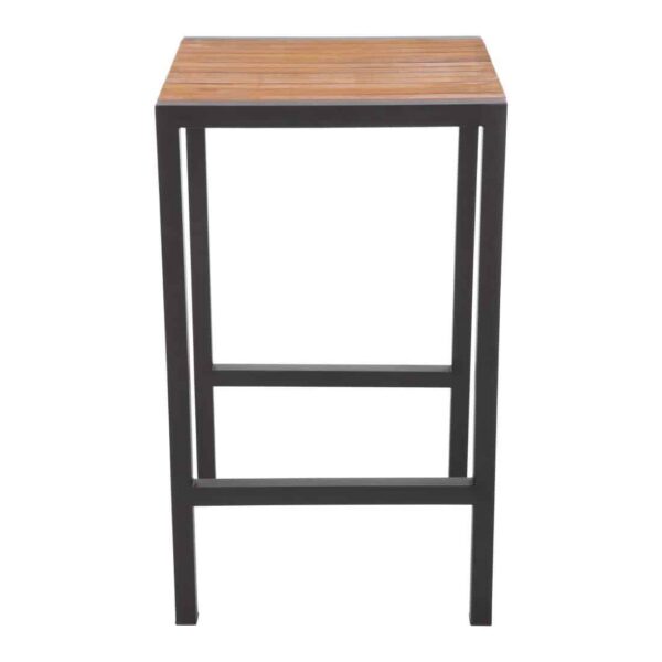 Bolero Square Steel and Acacia Bar Table 600mm - Image 6
