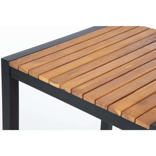 Bolero Square Steel and Acacia Bar Table 600mm - Image 13
