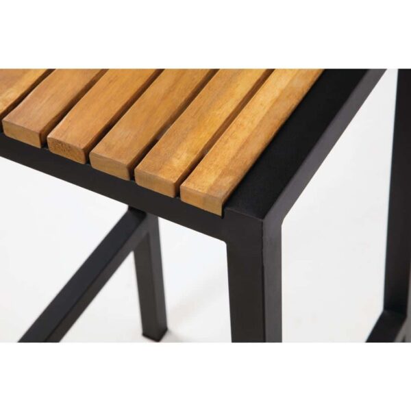 Bolero Black Steel & Acacia Wood Bar Stools (Pack of 2) - Image 7