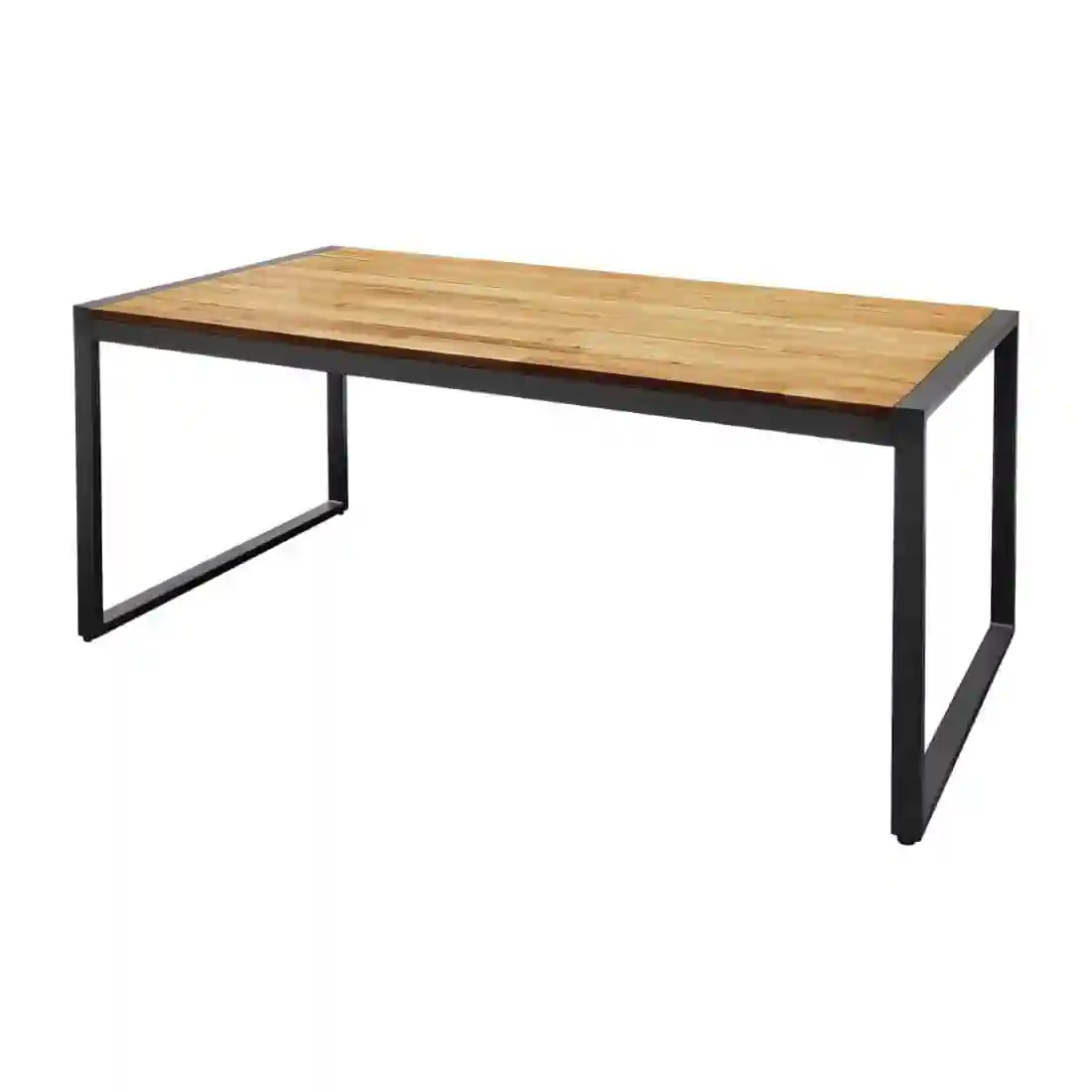 Bolero Acacia Wood and Steel Rectangular Industrial Table 1800mm - Image 2
