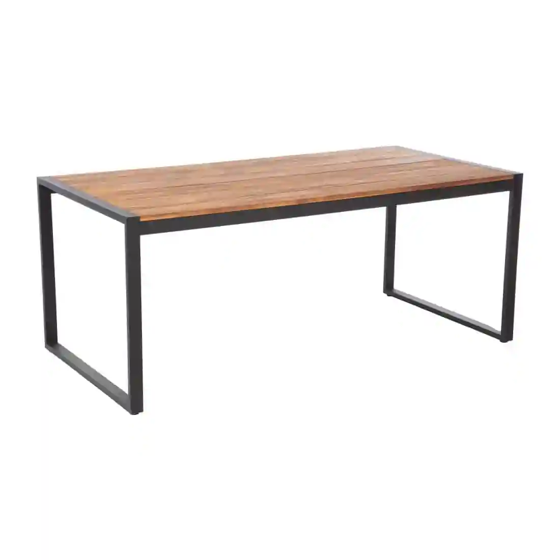 Bolero Acacia Wood and Steel Rectangular Industrial Table 1800mm - Image 3