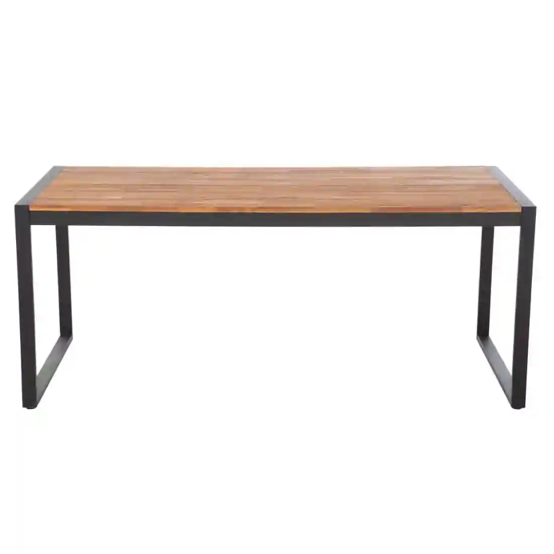 Bolero Acacia Wood and Steel Rectangular Industrial Table 1800mm - Image 4