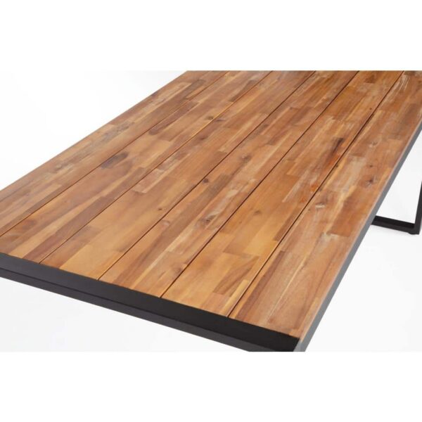 Bolero Acacia Wood and Steel Rectangular Industrial Table 1800mm - Image 8
