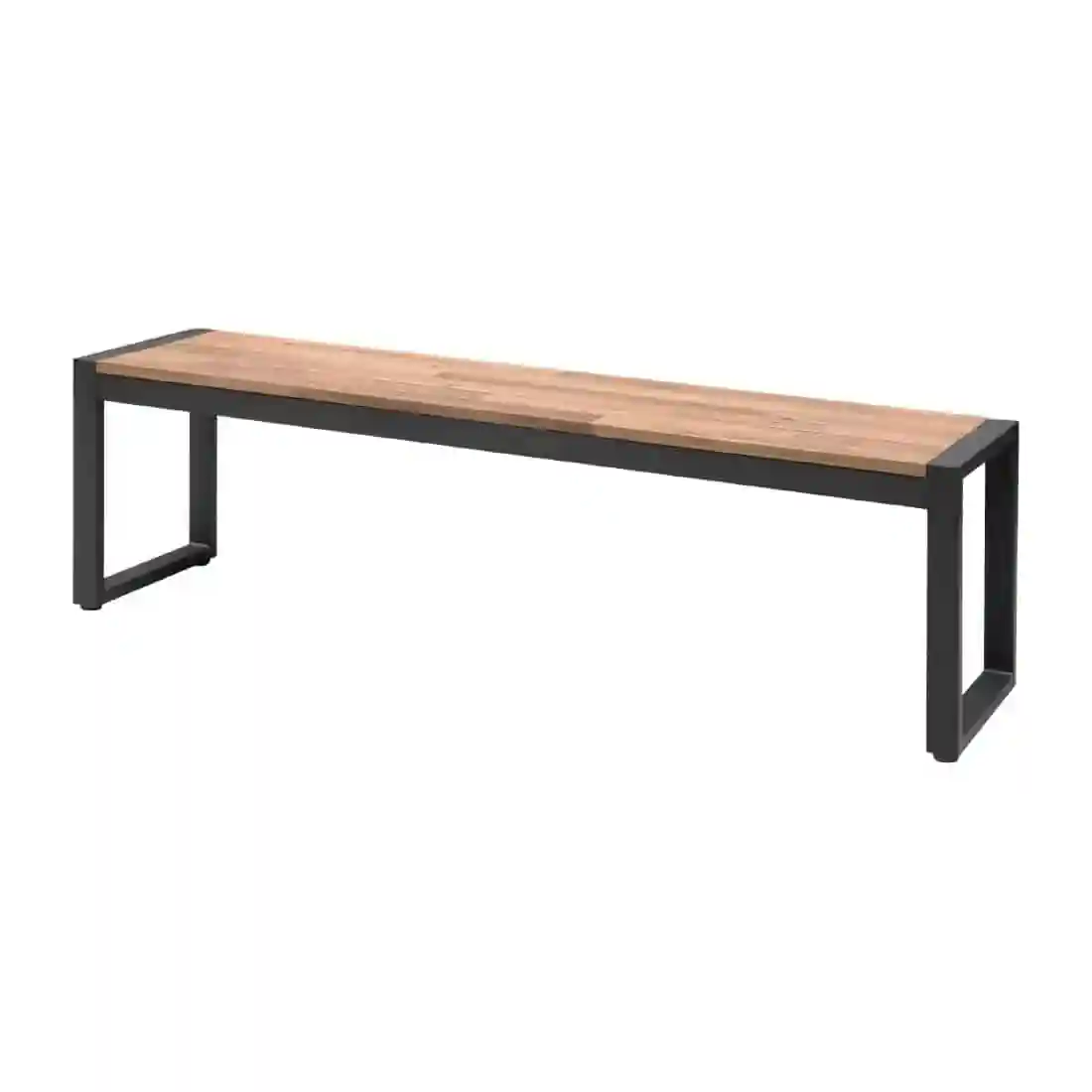 Bolero Acacia Wood and Steel Industrial Benches 1600mm (Pack of 2) - Image 1