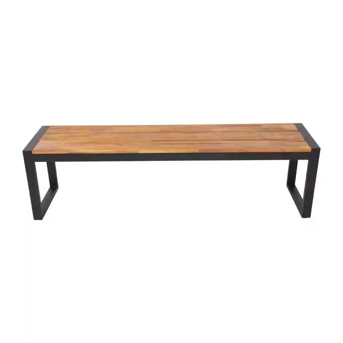 Bolero Acacia Wood and Steel Industrial Benches 1600mm (Pack of 2) - Image 2