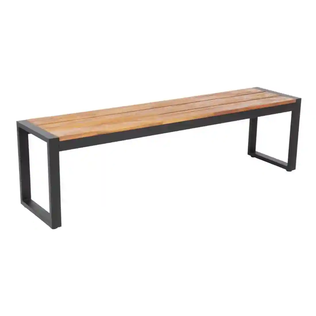 Bolero Acacia Wood and Steel Industrial Benches 1600mm (Pack of 2) - Image 3