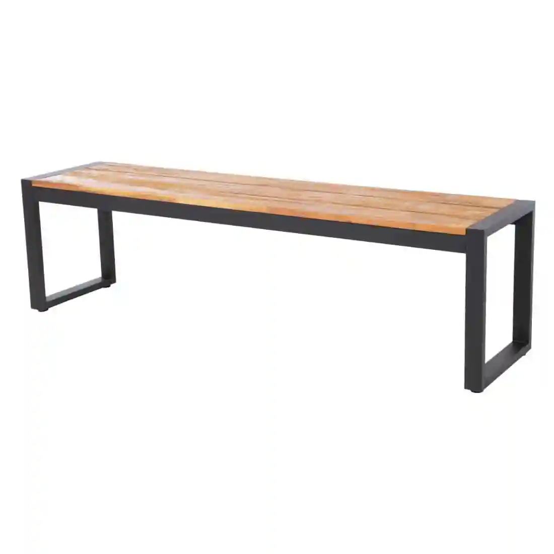 Bolero Acacia Wood and Steel Industrial Benches 1600mm (Pack of 2) - Image 4