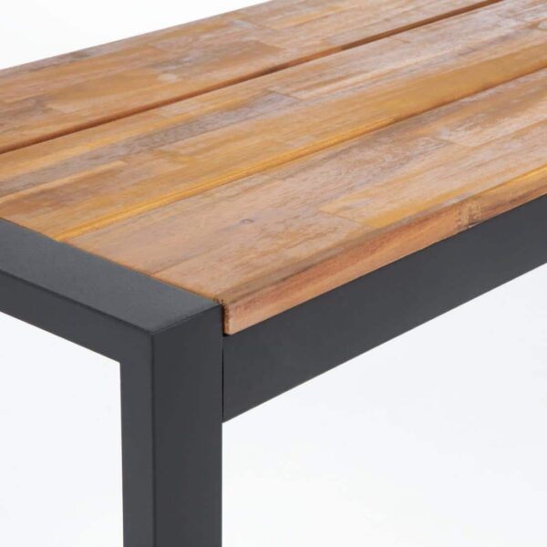 Bolero Acacia Wood and Steel Industrial Benches 1600mm (Pack of 2) - Image 6