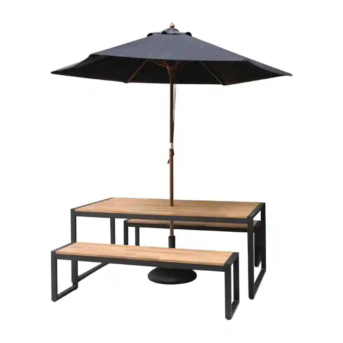 Bolero Acacia Wood and Steel Industrial Benches 1600mm (Pack of 2) - Image 8