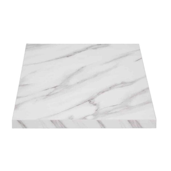 Bolero Pre-Drilled Square Table Top Marble Effect 600mm - Image 1