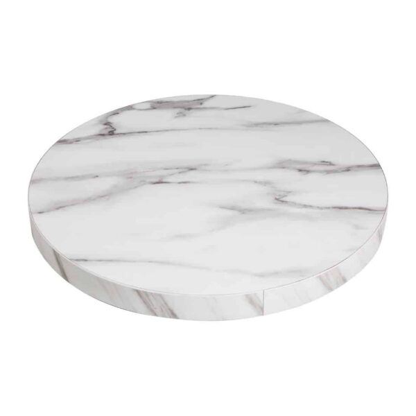Bolero Pre-drilled Round Table Top Marble Effect 600mm - Image 2
