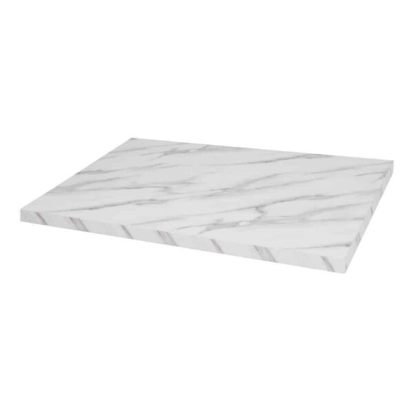 Bolero Pre-Drilled Rectangular Table Top Marble Effect 700mm - Image 1