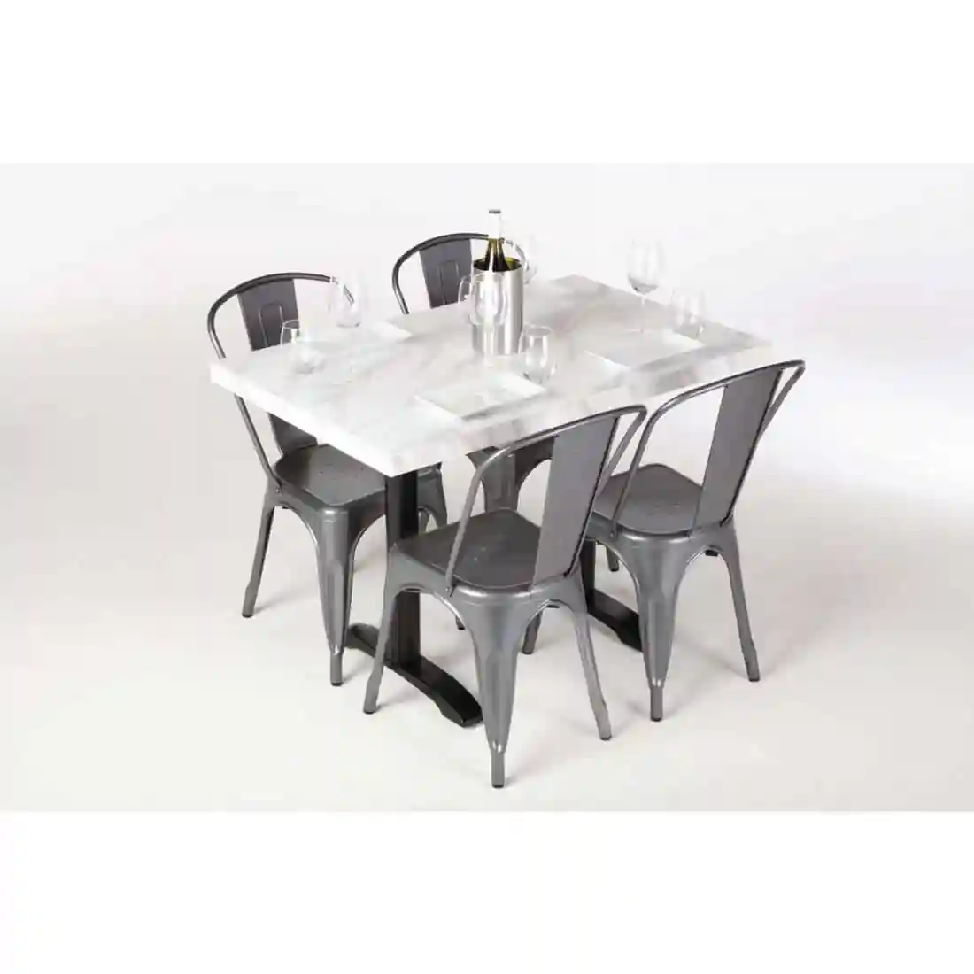 Bolero Pre-Drilled Rectangular Table Top Marble Effect 700mm - Image 7