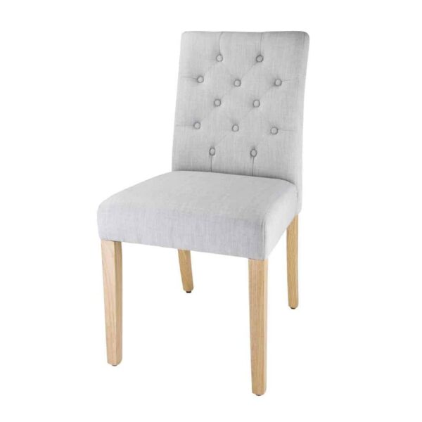 Bolero Chiswick Button Dining Chairs French Grey (Pack of 2) - Image 2