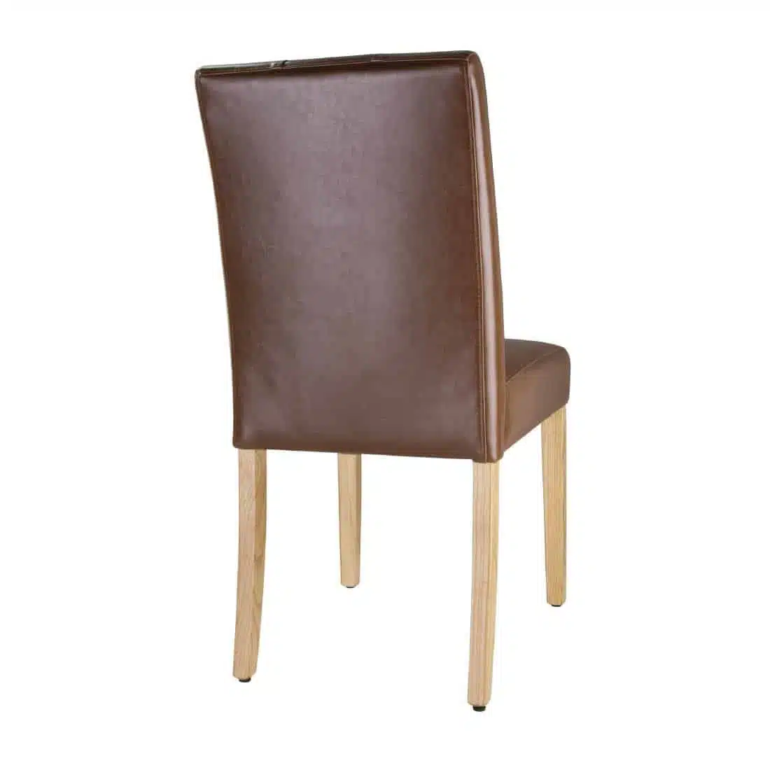 Bolero Chiswick Button Dining Chairs Tan Leather (Pack of 2) - Image 3