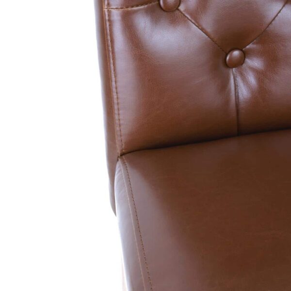 Bolero Chiswick Button Dining Chairs Tan Leather (Pack of 2) - Image 4