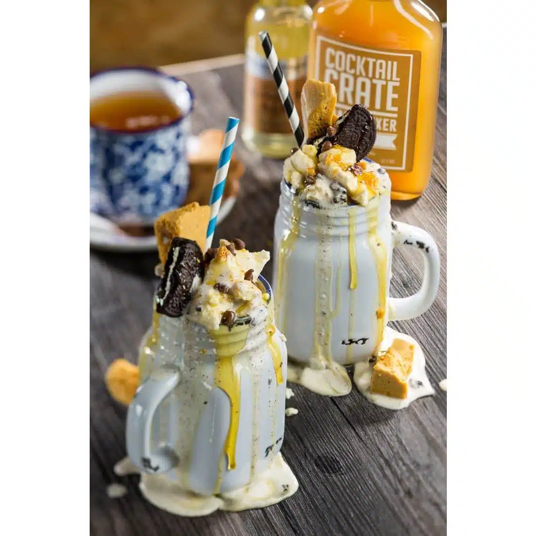 Utopia Biodegradable Paper Straws Blue Stripes (Pack of 250) - Image 2