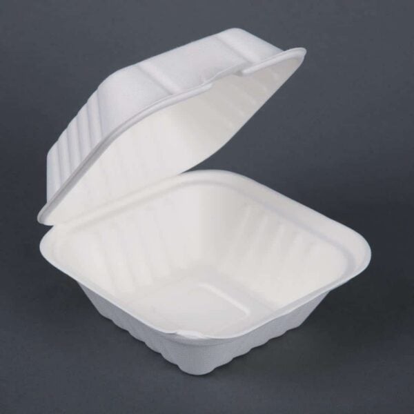 Fiesta Compostable Bagasse Burger Boxes with Side Ridges 152mm (Pack of 500) - Image 4