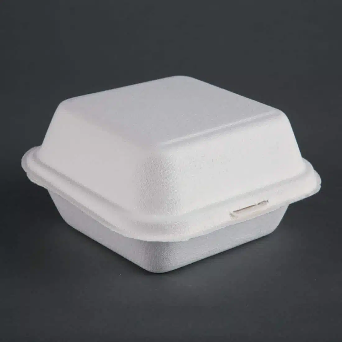 Fiesta Compostable Bagasse Burger Boxes with Bottom Ridges 153mm (Pack of 500) - Image 1