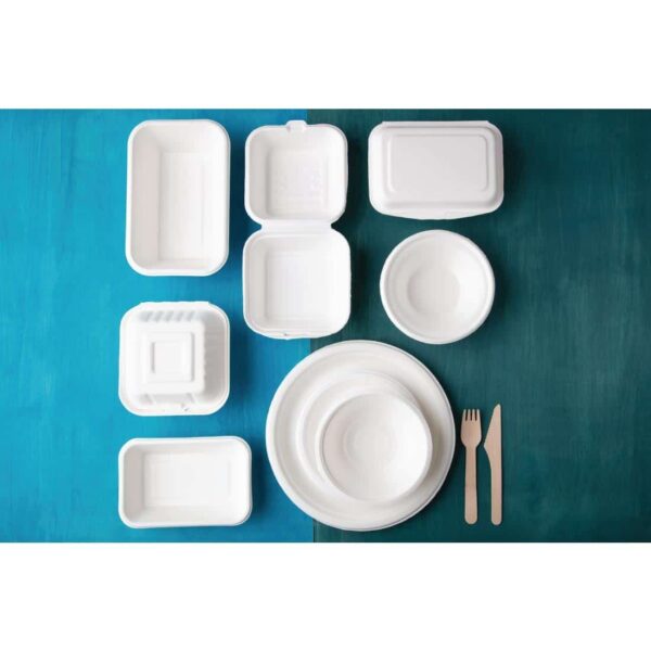 Fiesta Compostable Bagasse Burger Boxes with Bottom Ridges 153mm (Pack of 500) - Image 7