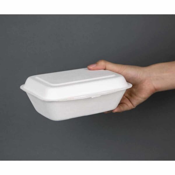 Fiesta Compostable Bagasse Hinged Food Containers 182mm - Image 5