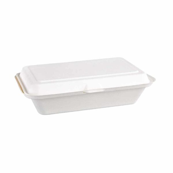 Fiesta Compostable Bagasse Hinged Food Containers 248mm - Image 2
