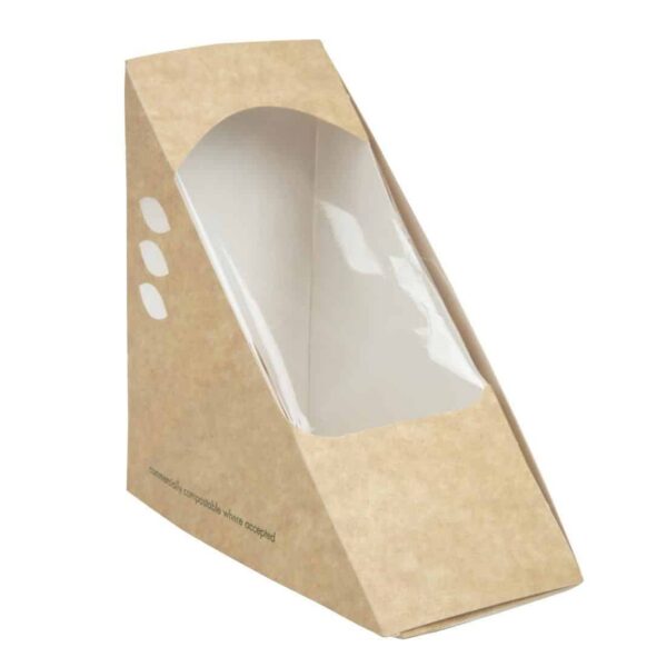 Vegware Compostable Kraft Sandwich Wedges 65mm (Pack of 500) - Image 2