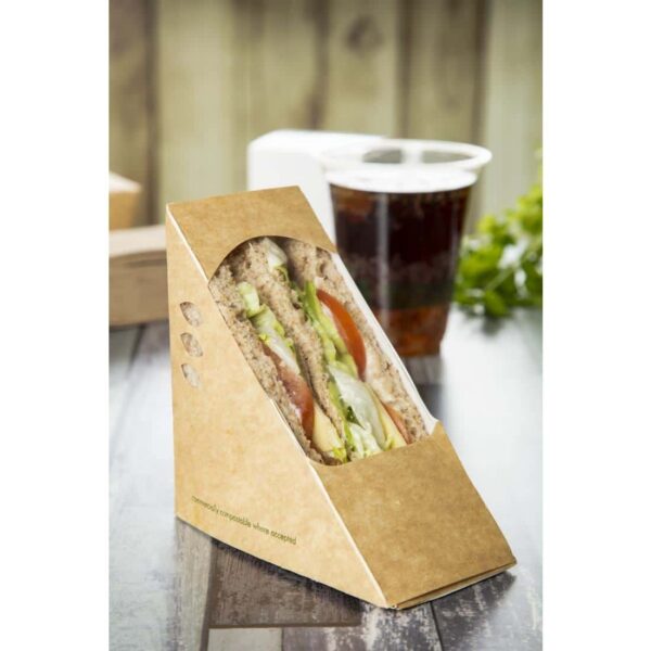 Vegware Compostable Kraft Sandwich Wedges 65mm (Pack of 500) - Image 8