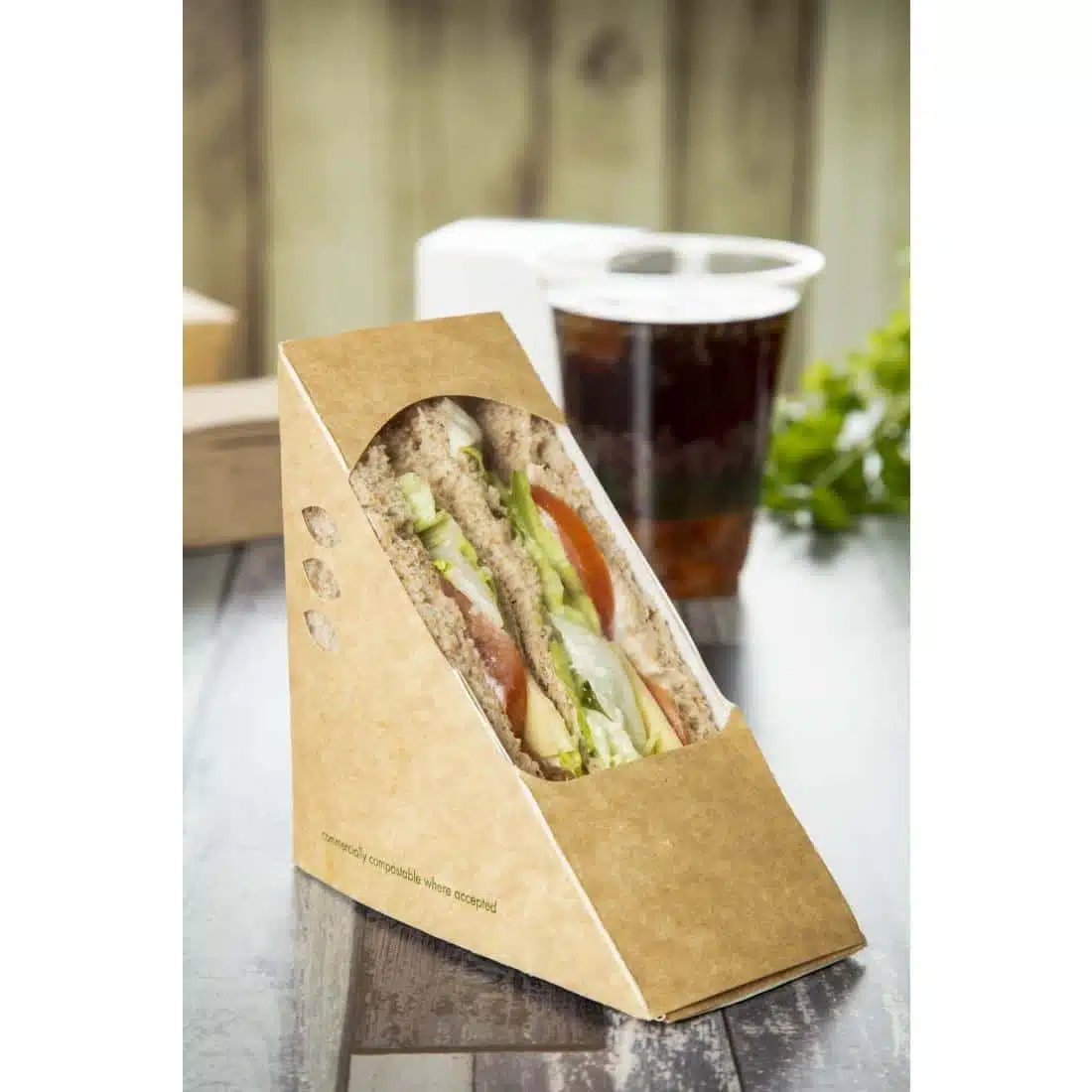 Vegware Compostable Kraft Sandwich Wedges 65mm (Pack of 500) - Image 7