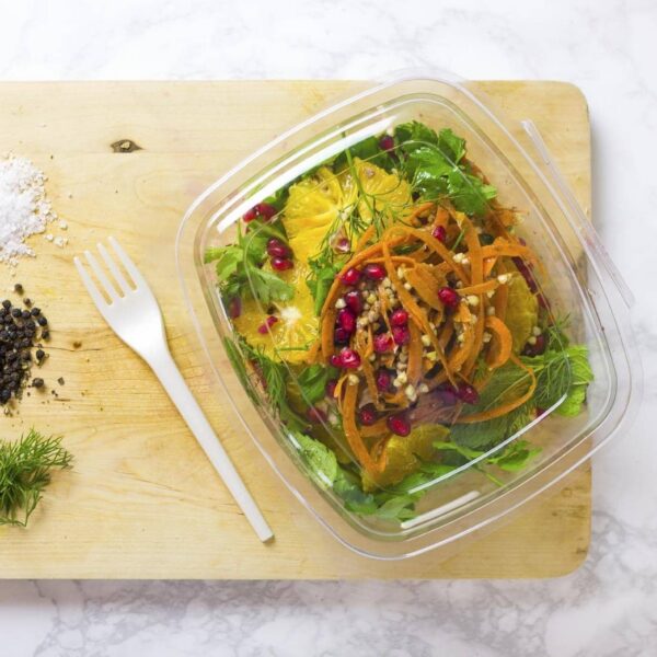Vegware Compostable PLA Hinged-Lid Deli Containers 680ml / 24oz (Pack of 200) - Image 8