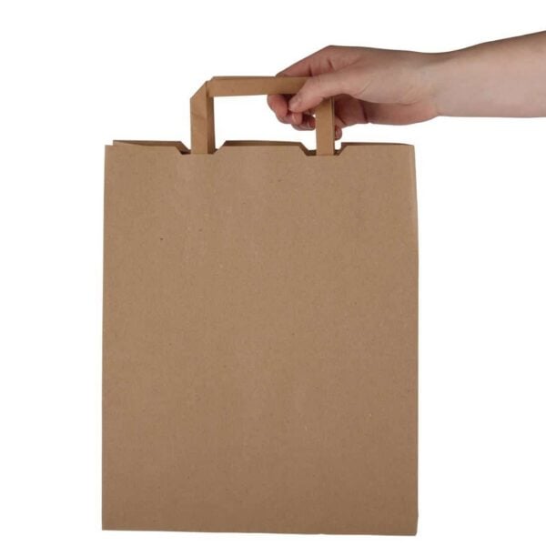 Vegware Compostable Recycled Paper Carrier Bags Large (Pack of 250) - Image 3