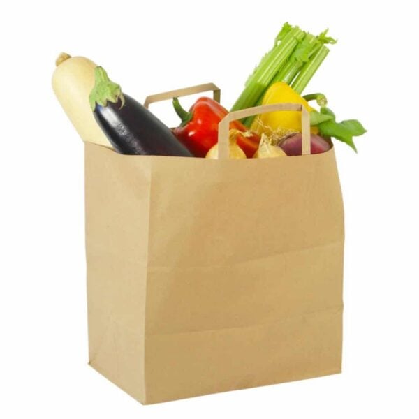 Vegware Compostable Recycled Paper Carrier Bags Large (Pack of 250) - Image 6