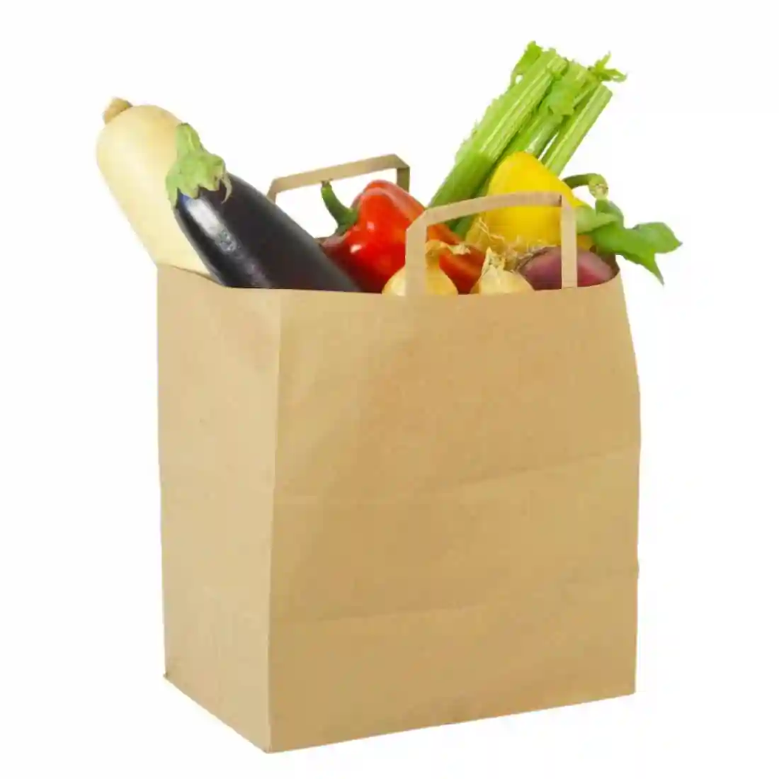 Vegware Compostable Recycled Paper Carrier Bags Large (Pack of 250) - Image 5