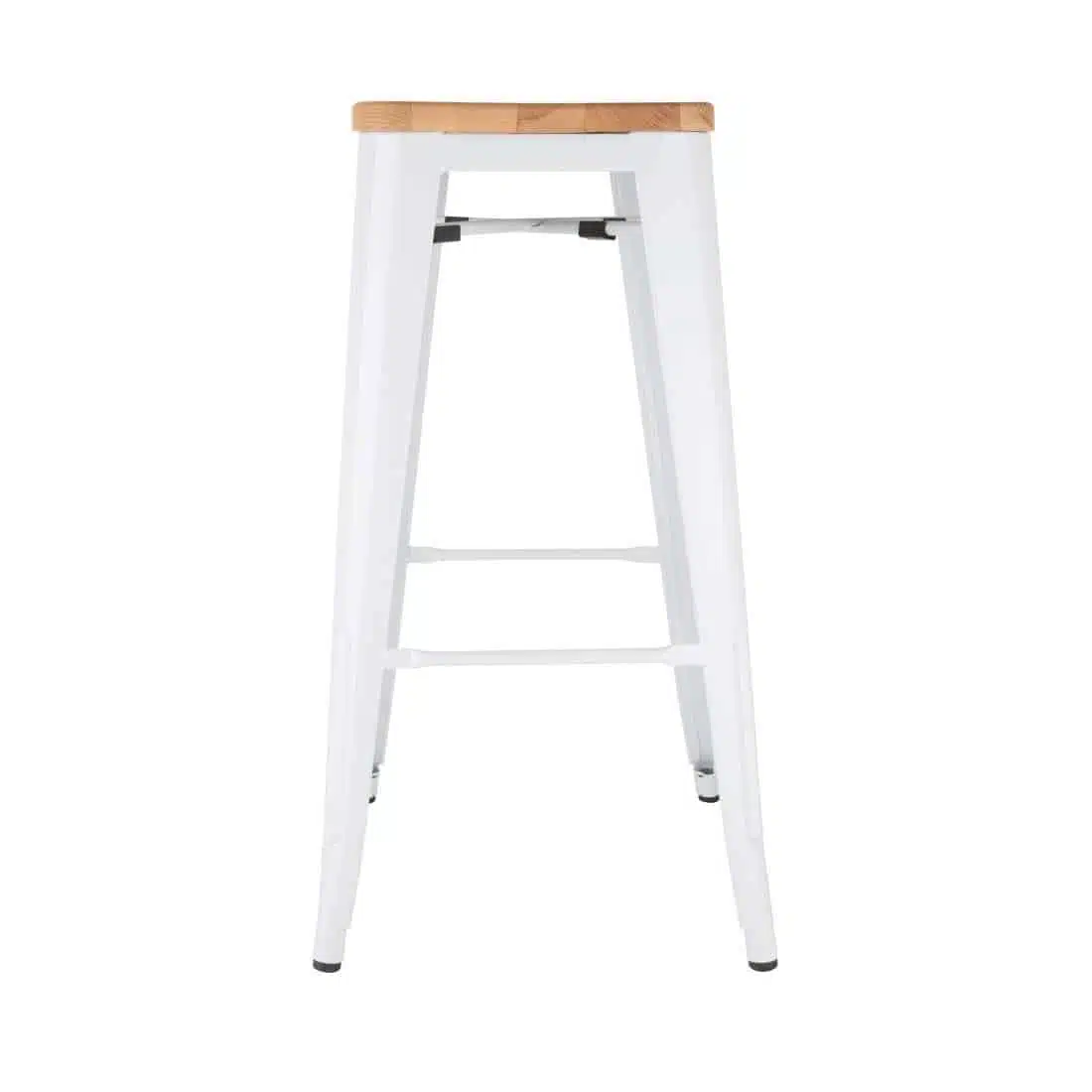 Bolero Bistro High Stools with Wooden Seatpad White (Pack of 4) - Image 2
