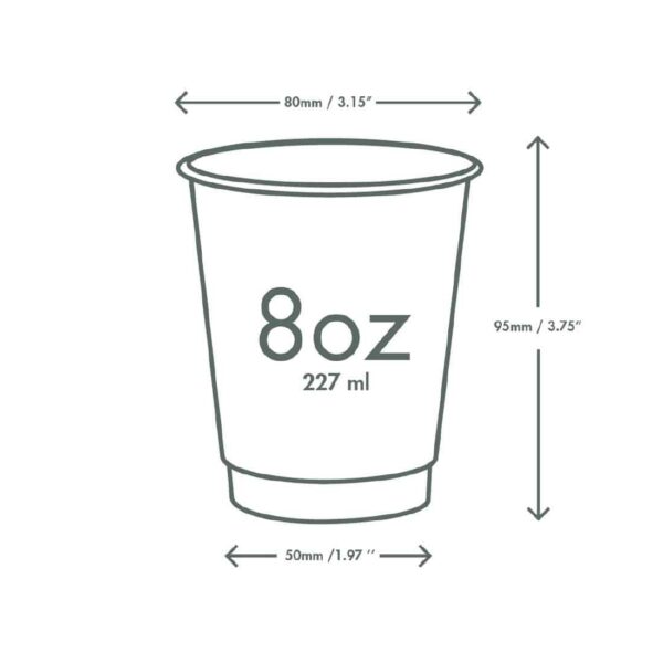 Vegware Hot Cup White Double Wall 8oz 79-Series (Pack of 500) - Image 6