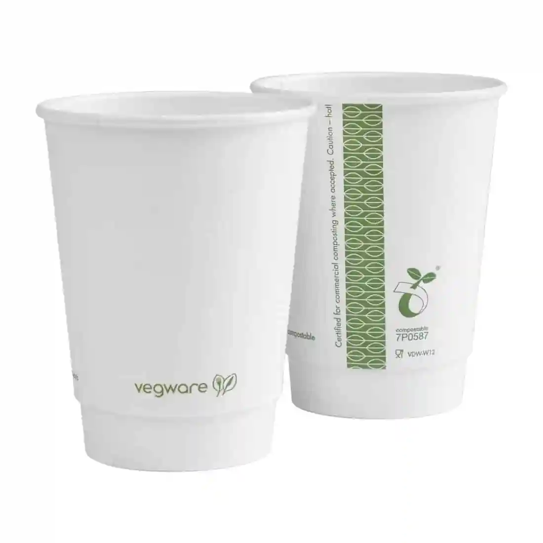 Vegware Hot Cup White Double Wall 12oz 89-Series (Pack of 500) - Image 1