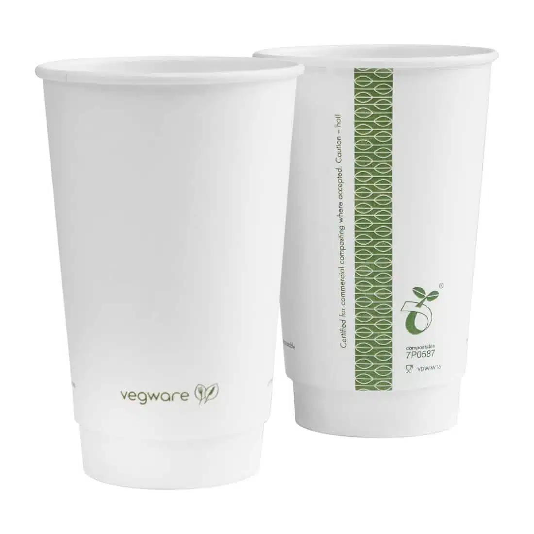 Vegware Hot Cup White Double Wall 16oz 89-Series (Pack of 400) - Image 1