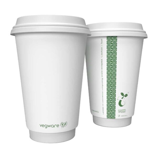 Vegware Hot Cup White Double Wall 16oz 89-Series (Pack of 400) - Image 3
