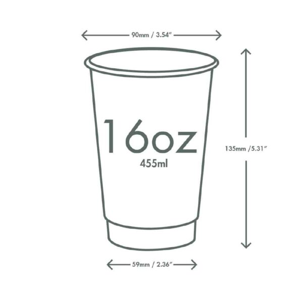 Vegware Hot Cup White Double Wall 16oz 89-Series (Pack of 400) - Image 6