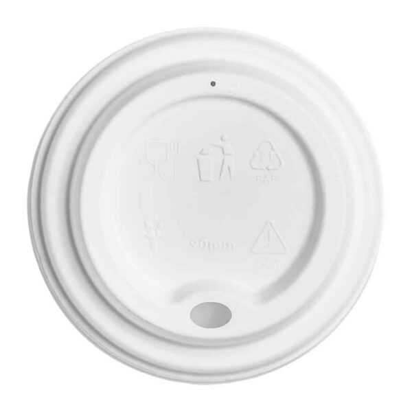 Vegware Hot Cup Lid Moulded Fibre 89-Series (Pack of 1000) - Image 2