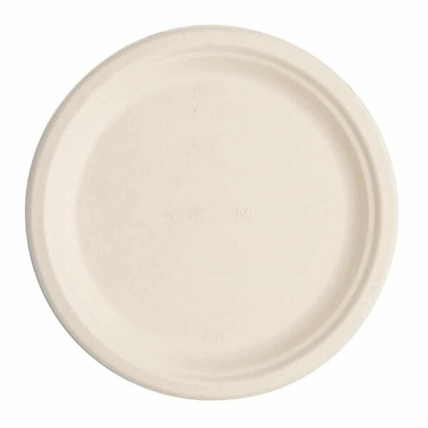 Vegware Compostable Nourish Moulded Fibre Plate Natural 9"/226mm (Pack of 500) - Image 2
