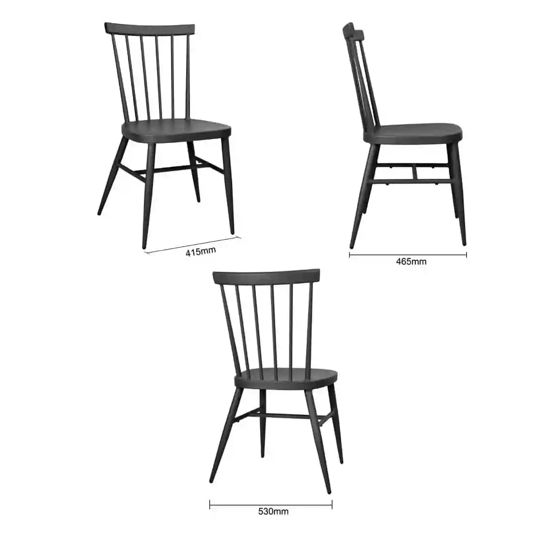 Bolero Windsor Aluminium Black Chairs (Pack of 4) - Image 5