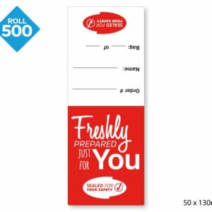 Takeaway Food Safe Delivery Labels - 50 x 130mm