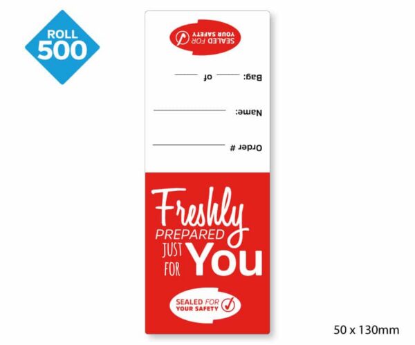 Takeaway Food Safe Delivery Labels - 50 x 130mm - Image 2