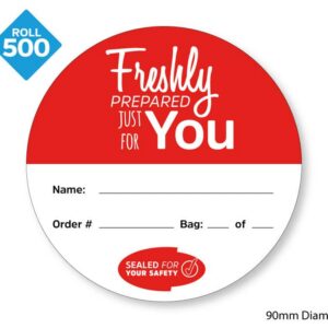 Takeaway Food Safe Delivery Labels - 90mm Diameter