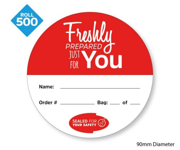 Takeaway Food Safe Delivery Labels - 90mm Diameter - Image 2