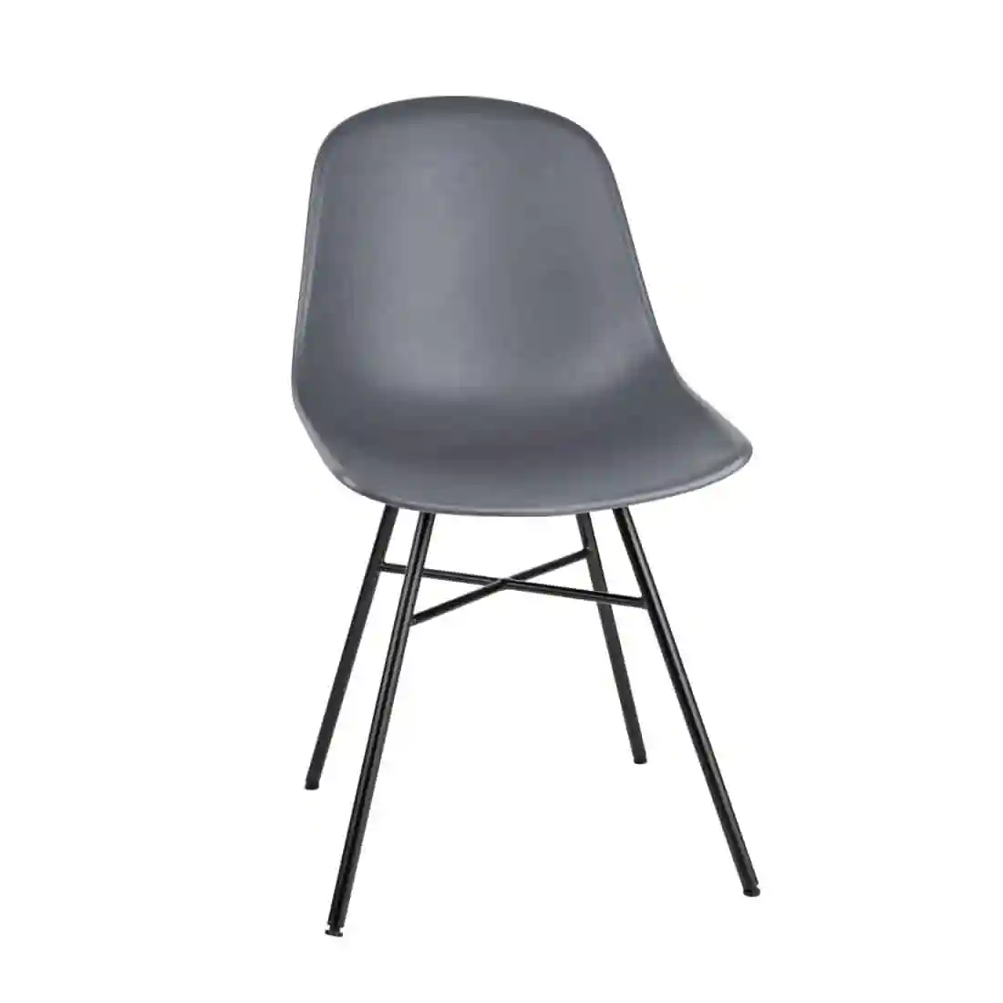 Bolero Arlo Side Chairs with Metal Frame Charcoal (Pack of 2) - Image 1