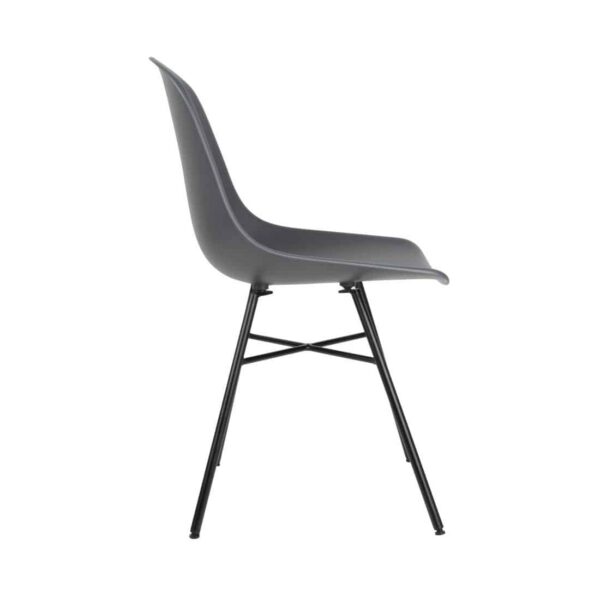 Bolero Arlo Side Chairs with Metal Frame Charcoal (Pack of 2) - Image 3
