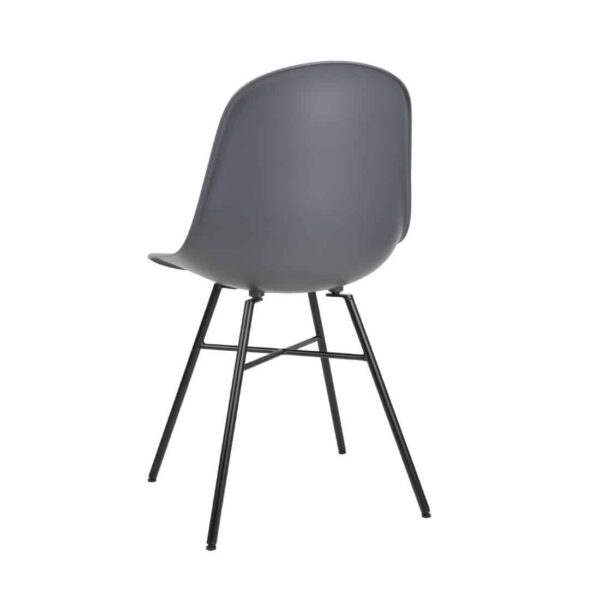 Bolero Arlo Side Chairs with Metal Frame Charcoal (Pack of 2) - Image 4