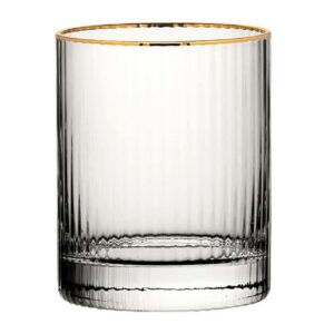 Utopia Hayworth Double Old Fashioned Gold Rim Glasses 325ml (6 pack)